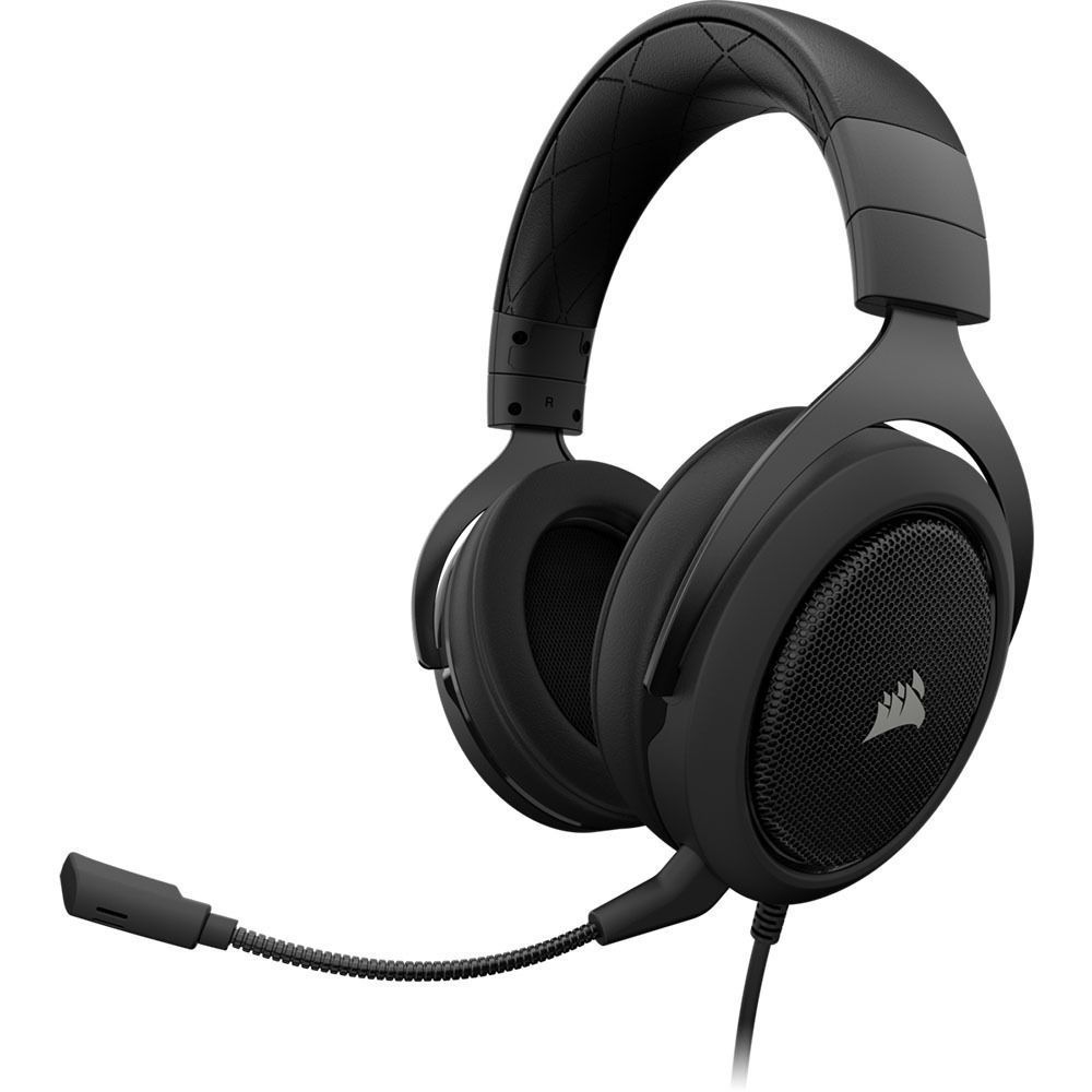 Уцененный товар Наушники с микрофоном и звуковая карта игровые Corsair HS60 Surround Gaming Headset Carbon (черный, 20-20000 Гц, 106дБ, 32 Om, 2.0 м,