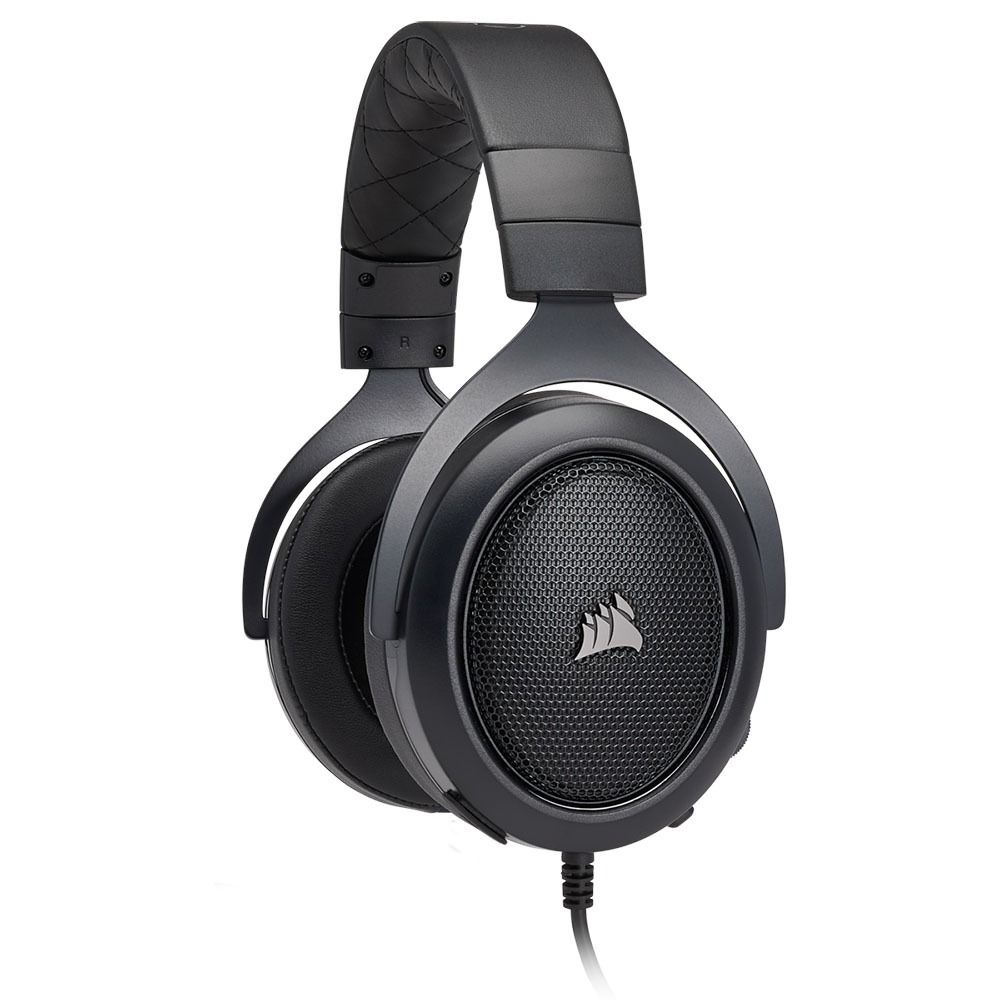 Уцененный товар Наушники с микрофоном и звуковая карта игровые Corsair HS60 Surround Gaming Headset Carbon (черный, 20-20000 Гц, 106дБ, 32 Om, 2.0 м,