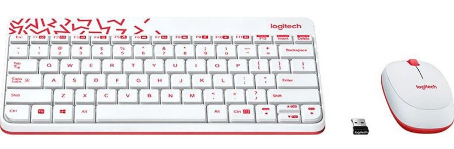 Уцененный товар Беспроводные клавиатура + мышь KB-2401H (белый, Нет беспроводного адаптера в комплекте, USB)