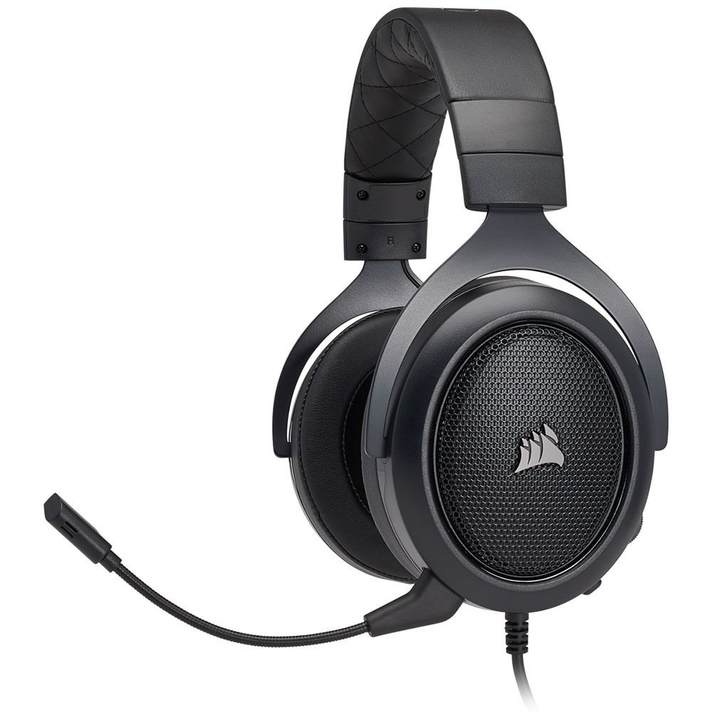 Уцененный товар Наушники с микрофоном и звуковая карта игровые Corsair HS60 Surround Gaming Headset Carbon (черный, 20-20000 Гц, 106дБ, 32 Om, 2.0 м,
