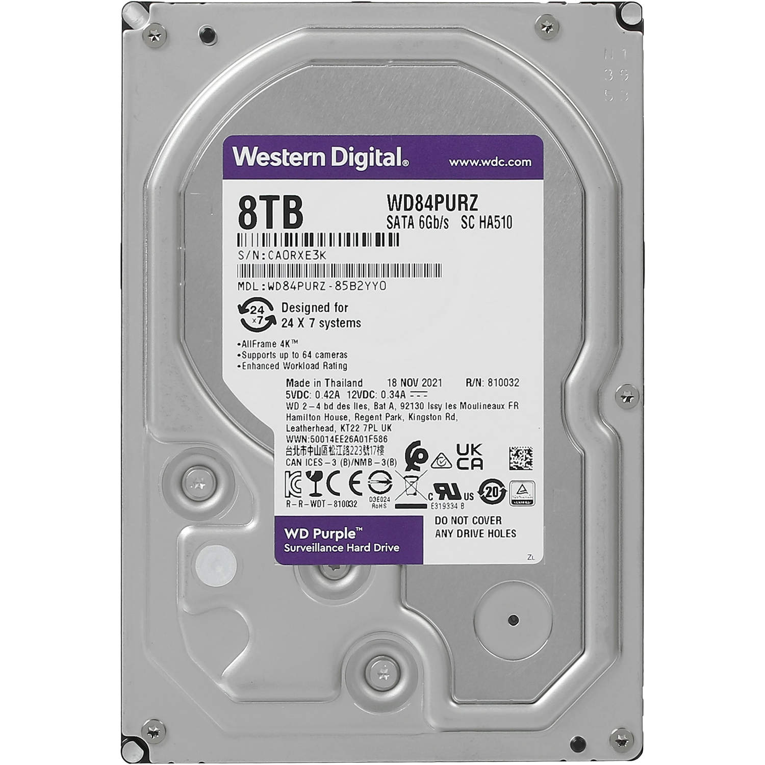 Жесткий диск WD Purple 8Tb (WD84PURZ)