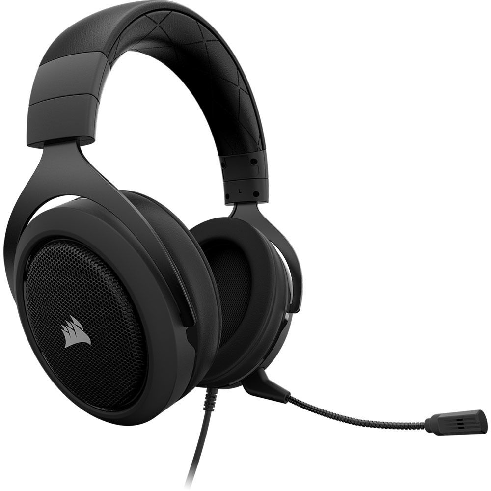 Уцененный товар Наушники с микрофоном и звуковая карта игровые Corsair HS60 Surround Gaming Headset Carbon (черный, 20-20000 Гц, 106дБ, 32 Om, 2.0 м,